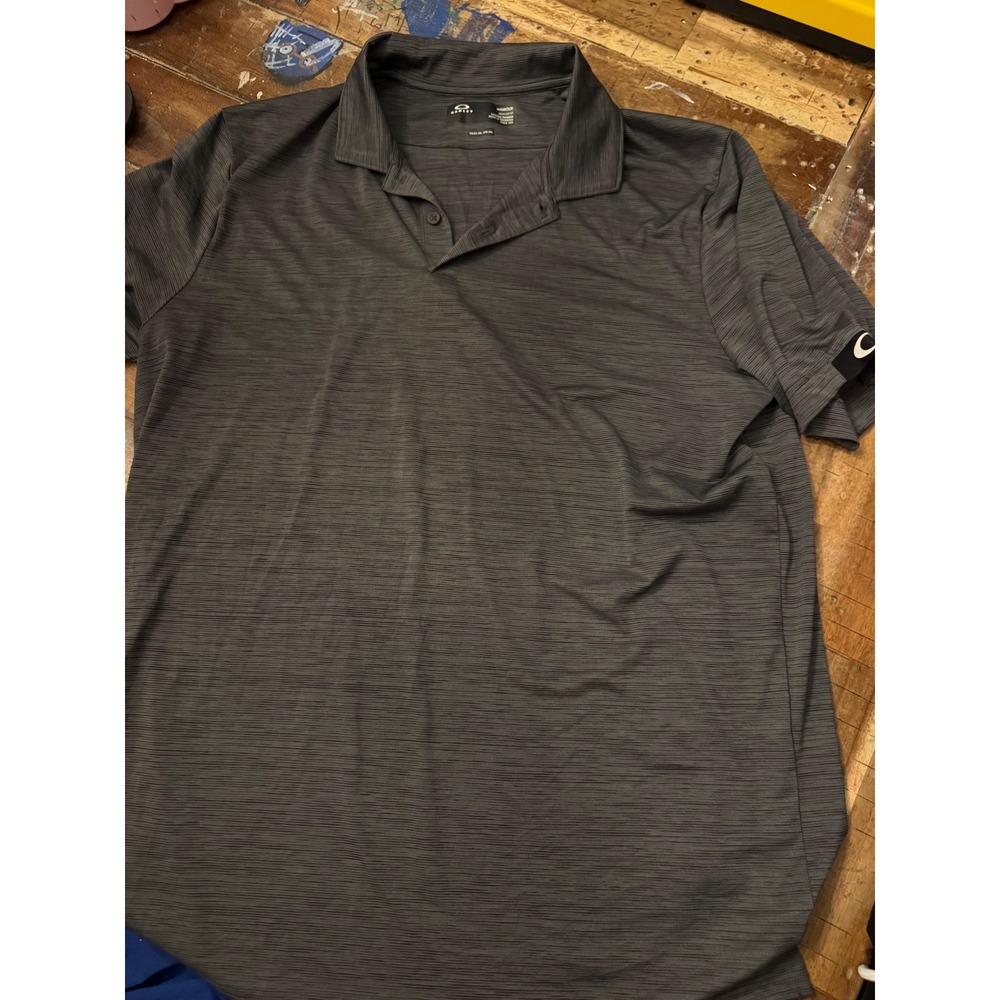 Oakley Hydrolix Mens 2XL Gray Space Dye Polo Shirt Short Sleeve Golf Activewear